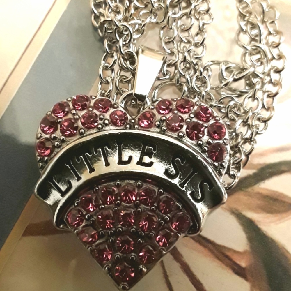 A4 NEW "LIL SIS" CRYSTAL PENDANT NECKLACE